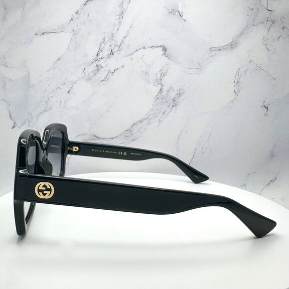 New Gucci Sunglasses Black Square Gold GG main image 15